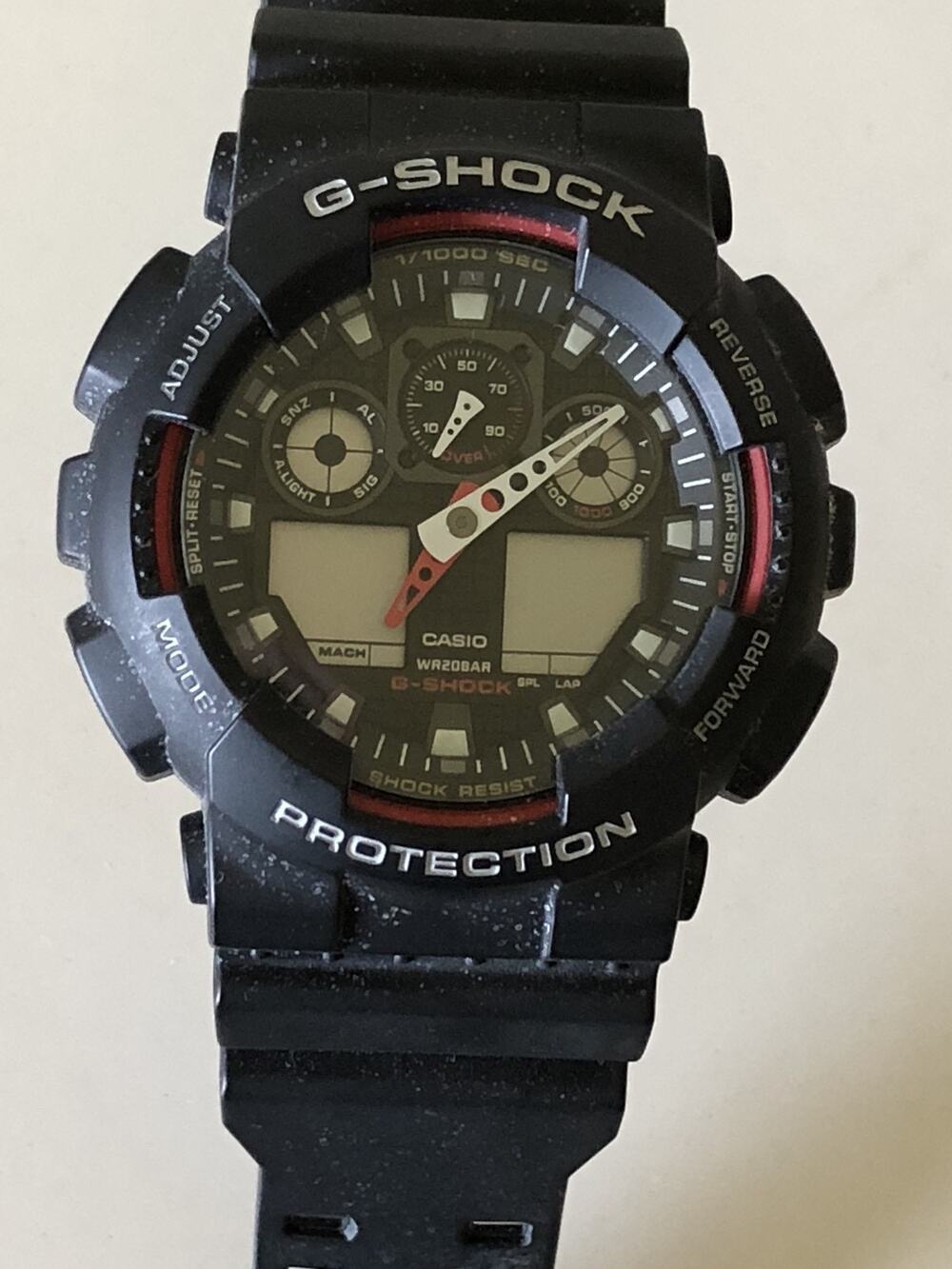 New Without Tags Casio G-Shock GA100-1A2DR Men’s Red And Black Wrist Watch